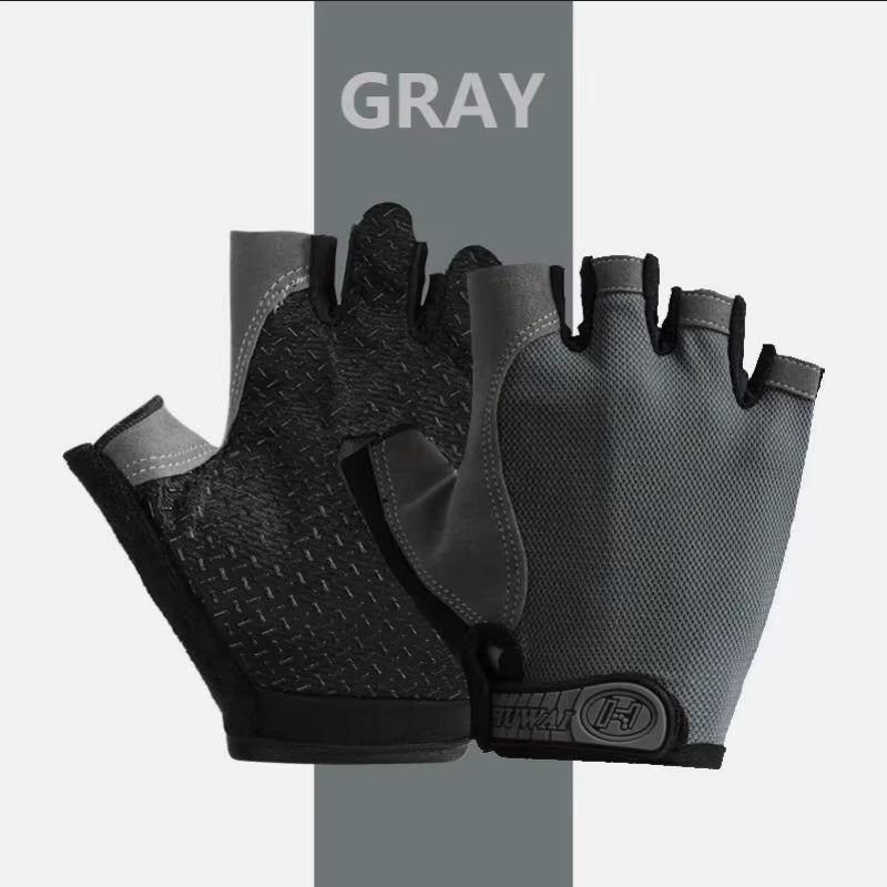 Gym Gloves Fingerless Gloves Anti-Slip Shock-Absorbing Breathable Gloves Sports Gloves for Training Lifting Weight Cycling