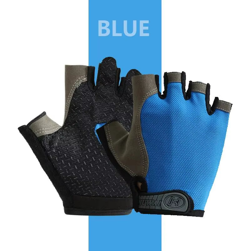 Gym Gloves Fingerless Gloves Anti-Slip Shock-Absorbing Breathable Gloves Sports Gloves for Training Lifting Weight Cycling