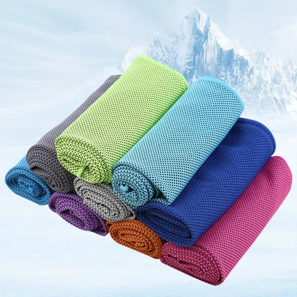 Cold Towel Portable Mini Silica Gel Set Polyester Fiber Outdoor Cooling Towel Fitness Sports Gym Running Quick Dry Cool Towel