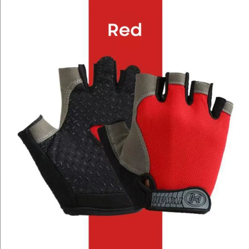 Gym Gloves Fingerless Gloves Anti-Slip Shock-Absorbing Breathable Gloves Sports Gloves for Training Lifting Weight Cycling